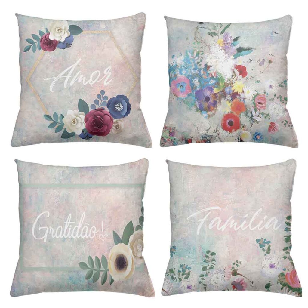 flor 01 Mockup PSD Almofadas