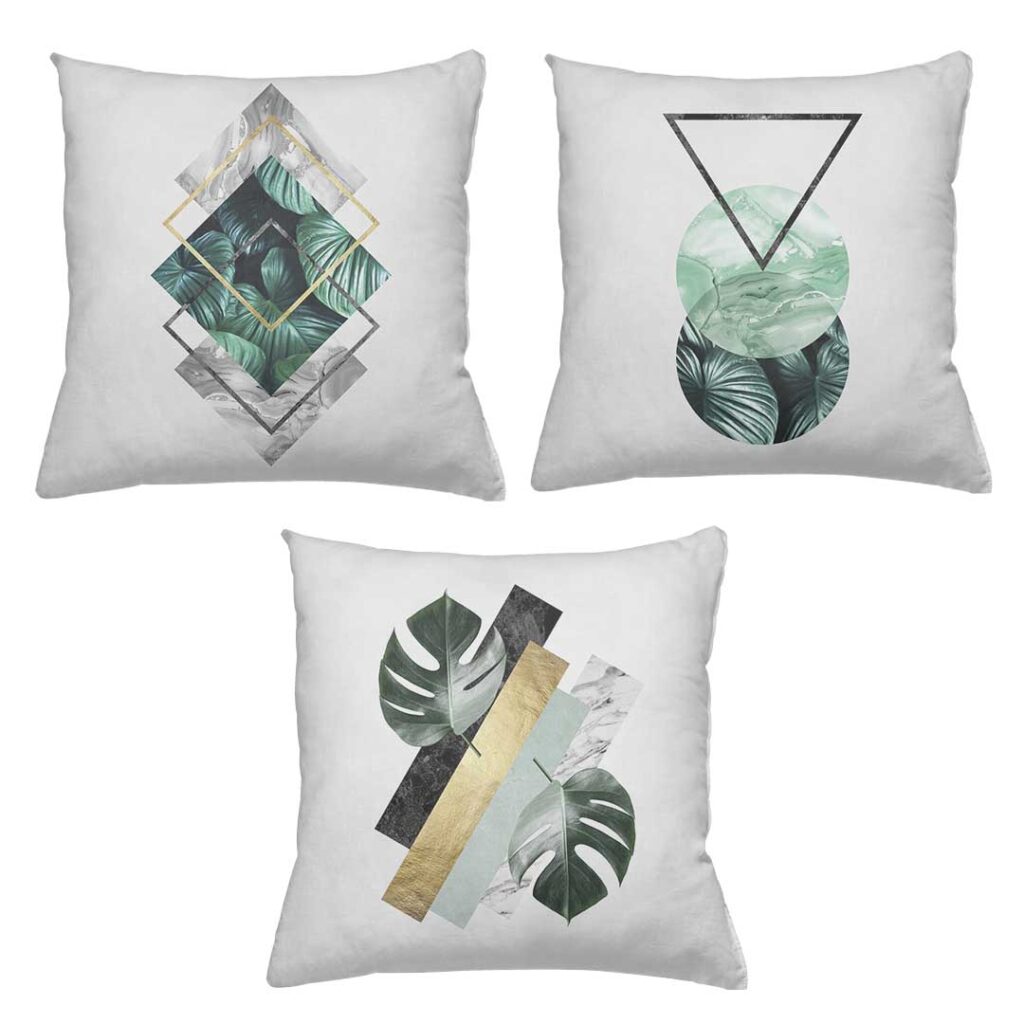 folhas Mockup PSD 3 Almofadas